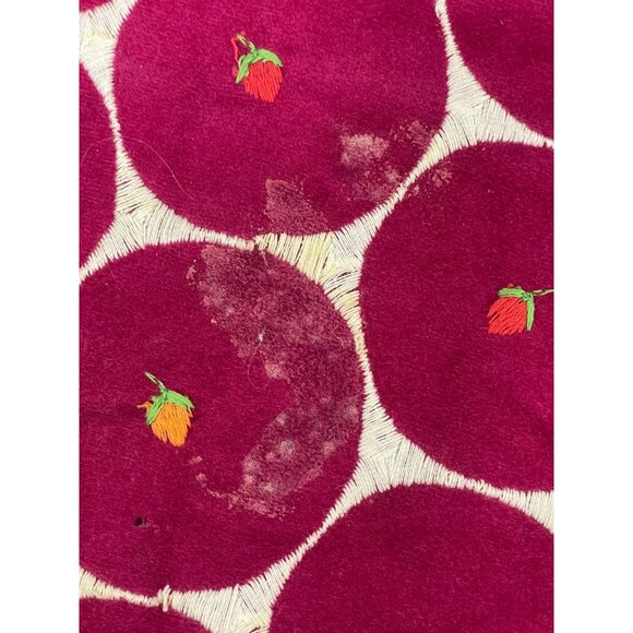 Vintage Christian Dior Womens House Dress M Maxi Red Polka Dot Embroidered 70s - Picture 5 of 10